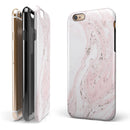 Mixtured Pink and Gray 19 Textured Marble iPhone 6/6s or 6/6s Plus 2-Piece Hybrid INK-Fuzed Case