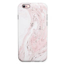 Mixtured Pink and Gray 19 Textured Marble iPhone 6/6s or 6/6s Plus 2-Piece Hybrid INK-Fuzed Case