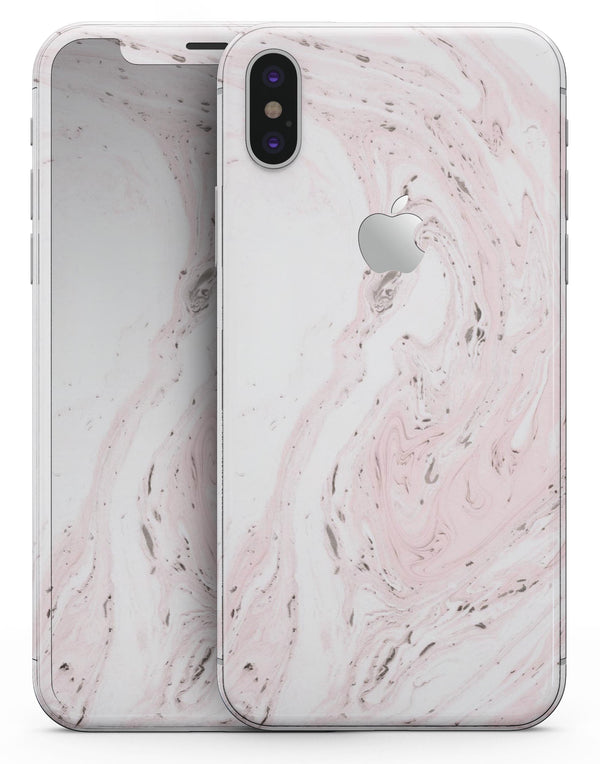 Mixtured Pink and Gray 19 Textured Marble - iPhone X Skin-Kit