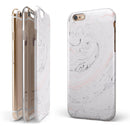 Mixtured Pink and Gray 24 Textured Marble iPhone 6/6s or 6/6s Plus 2-Piece Hybrid INK-Fuzed Case