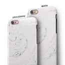 Mixtured Pink and Gray 24 Textured Marble iPhone 6/6s or 6/6s Plus 2-Piece Hybrid INK-Fuzed Case