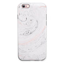 Mixtured Pink and Gray 24 Textured Marble iPhone 6/6s or 6/6s Plus 2-Piece Hybrid INK-Fuzed Case