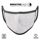 Mixtured Pink and Gray 24 Textured Marble - Made in USA Mouth Cover Unisex Anti-Dust Cotton Blend Reusable & Washable Face Mask with Adjustable Sizing for Adult or Child