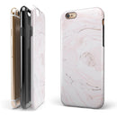 Mixtured Pink and Gray 37 Textured Marble iPhone 6/6s or 6/6s Plus 2-Piece Hybrid INK-Fuzed Case