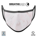 Mixtured Pink and Gray 37 Textured Marble - Made in USA Mouth Cover Unisex Anti-Dust Cotton Blend Reusable & Washable Face Mask with Adjustable Sizing for Adult or Child