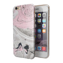 Mixtured Pink and Gray Textured Marble iPhone 6/6s or 6/6s Plus 2-Piece Hybrid INK-Fuzed Case