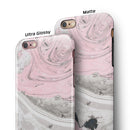 Mixtured Pink and Gray Textured Marble iPhone 6/6s or 6/6s Plus 2-Piece Hybrid INK-Fuzed Case