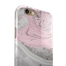 Mixtured Pink and Gray Textured Marble iPhone 6/6s or 6/6s Plus 2-Piece Hybrid INK-Fuzed Case