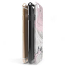 Mixtured Pink and Gray Textured Marble iPhone 6/6s or 6/6s Plus 2-Piece Hybrid INK-Fuzed Case