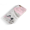 Mixtured Pink and Gray Textured Marble iPhone 6/6s or 6/6s Plus 2-Piece Hybrid INK-Fuzed Case