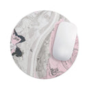Mixtured Pink and Gray Textured Marble// WaterProof Rubber Foam Backed Anti-Slip Mouse Pad for Home Work Office or Gaming Computer Desk