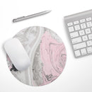 Mixtured Pink and Gray Textured Marble// WaterProof Rubber Foam Backed Anti-Slip Mouse Pad for Home Work Office or Gaming Computer Desk