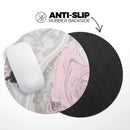 Mixtured Pink and Gray Textured Marble// WaterProof Rubber Foam Backed Anti-Slip Mouse Pad for Home Work Office or Gaming Computer Desk