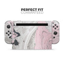 Mixtured Pink and Gray Textured Marble // Skin Decal Wrap Kit for Nintendo Switch Console & Dock, Joy-Cons, Pro Controller, Lite, 3DS XL, 2DS XL, DSi, or Wii - Vinyl Skin Wrap for Nintendo Switch 2, OLED, Lite, Pro Controller, Wii & Classic Handhelds