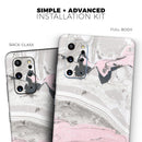 Mixtured Pink and Gray Textured Marble - Premium Vinyl Skin Decal for Samsung Galaxy S25 Ultra, S24, S23, S22 & All Galaxy S Models