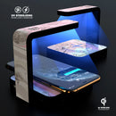 Mixtured Pink and Gray Textured Marble UV Germicidal Sanitizing Sterilizing Wireless Smart Phone Screen Cleaner + Charging Station