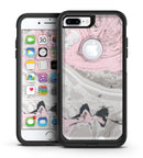 Mixtured Pink and Gray Textured Marble - iPhone 7 or 7 Plus Commuter Case Skin Kit