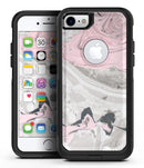 Mixtured Pink and Gray Textured Marble - iPhone 7 or 8 OtterBox Case & Skin Kits