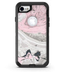 Mixtured Pink and Gray Textured Marble - iPhone 7 or 8 OtterBox Case & Skin Kits