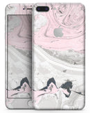 Mixtured Pink and Gray Textured Marble - Skin-kit for the iPhone 8 or 8 Plus