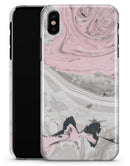 Mixtured Pink and Gray Textured Marble - iPhone X Clipit Case
