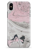 Mixtured Pink and Gray Textured Marble - iPhone X Clipit Case