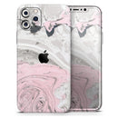 Mixtured Pink and Gray Textured Marble - Vinyl Skin Wrap for iPhone 17 Pro Max, 17 Pro, 17 Air, 17, 16 & All Models — Soft Matte or Ultra Gloss