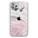 Mixtured Pink and Gray Textured Marble - Vinyl Skin Wrap for iPhone 17 Pro Max, 17 Pro, 17 Air, 17, 16 & All Models — Soft Matte or Ultra Gloss