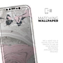 Mixtured Pink and Gray Textured Marble - Vinyl Skin Wrap for iPhone 17 Pro Max, 17 Pro, 17 Air, 17, 16 & All Models — Soft Matte or Ultra Gloss