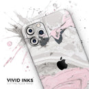 Mixtured Pink and Gray Textured Marble - Vinyl Skin Wrap for iPhone 17 Pro Max, 17 Pro, 17 Air, 17, 16 & All Models — Soft Matte or Ultra Gloss
