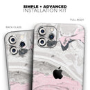Mixtured Pink and Gray Textured Marble - Vinyl Skin Wrap for iPhone 17 Pro Max, 17 Pro, 17 Air, 17, 16 & All Models — Soft Matte or Ultra Gloss