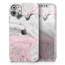 Mixtured Pink and Gray Textured Marble - Vinyl Skin Wrap for iPhone 17 Pro Max, 17 Pro, 17 Air, 17, 16 & All Models — Soft Matte or Ultra Gloss