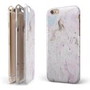 Mixtured Pink and Gray v3 Textured Marble iPhone 6/6s or 6/6s Plus 2-Piece Hybrid INK-Fuzed Case