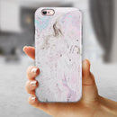 Mixtured Pink and Gray v3 Textured Marble iPhone 6/6s or 6/6s Plus 2-Piece Hybrid INK-Fuzed Case