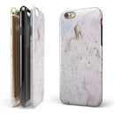 Mixtured Pink and Gray v3 Textured Marble iPhone 6/6s or 6/6s Plus 2-Piece Hybrid INK-Fuzed Case