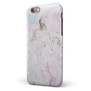 Mixtured Pink and Gray v3 Textured Marble iPhone 6/6s or 6/6s Plus 2-Piece Hybrid INK-Fuzed Case