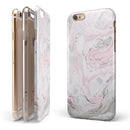 Mixtured Pink and Gray v4 Textured Marble iPhone 6/6s or 6/6s Plus 2-Piece Hybrid INK-Fuzed Case