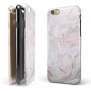 Mixtured Pink and Gray v4 Textured Marble iPhone 6/6s or 6/6s Plus 2-Piece Hybrid INK-Fuzed Case