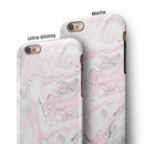 Mixtured Pink and Gray v4 Textured Marble iPhone 6/6s or 6/6s Plus 2-Piece Hybrid INK-Fuzed Case