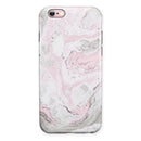Mixtured Pink and Gray v4 Textured Marble iPhone 6/6s or 6/6s Plus 2-Piece Hybrid INK-Fuzed Case