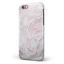 Mixtured Pink and Gray v4 Textured Marble iPhone 6/6s or 6/6s Plus 2-Piece Hybrid INK-Fuzed Case