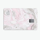 Mixtured Pink and Gray v4 Textured Marble - Premium Protective Decal Skin-Kit for the Apple Credit Card