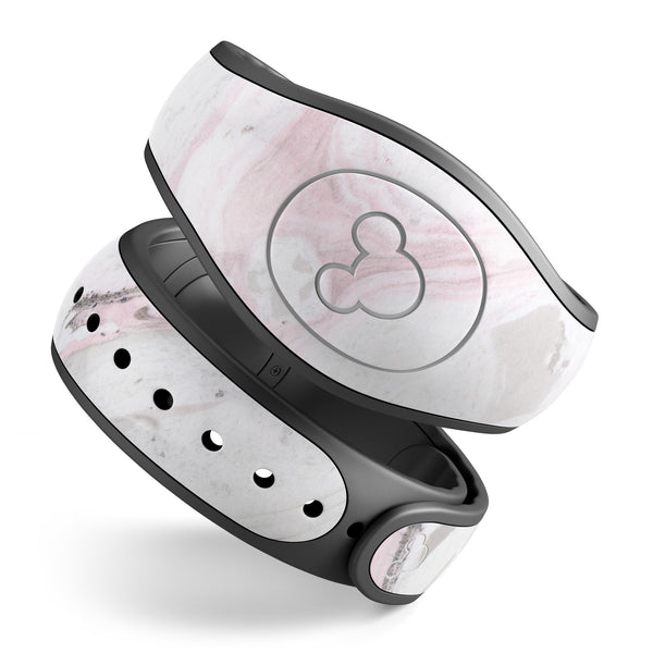Mixtured Pink and Gray v4 Textured Marble - Decal Skin Wrap Kit for the Disney Magic Band