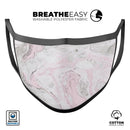 Mixtured Pink and Gray v4 Textured Marble - Made in USA Mouth Cover Unisex Anti-Dust Cotton Blend Reusable & Washable Face Mask with Adjustable Sizing for Adult or Child