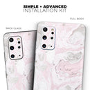 Mixtured Pink and Gray v4 Textured Marble - Skin-Kit for the Samsung Galaxy S-Series S20, S20 Plus, S20 Ultra , S10 & others (All Galaxy Devices Available)