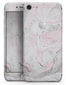 Mixtured Pink and Gray v4 Textured Marble - Skin-kit for the iPhone 8 or 8 Plus