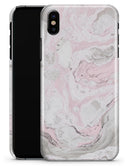 Mixtured Pink and Gray v4 Textured Marble - iPhone X Clipit Case