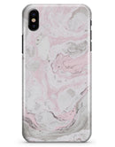 Mixtured Pink and Gray v4 Textured Marble - iPhone X Clipit Case