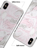Mixtured Pink and Gray v4 Textured Marble - iPhone X Clipit Case