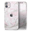 Mixtured Pink and Gray v4 Textured Marble - Vinyl Skin Wrap for iPhone 17 Pro Max, 17 Pro, 17 Air, 17, 16 & All Models — Soft Matte or Ultra Gloss